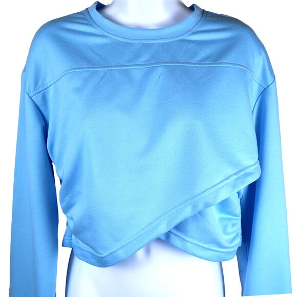 Madison Miles Blue Cropped Top M NWT - Picture 1 of 8